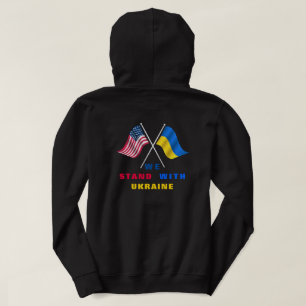 Veste À Capuche Nous sommes avec Ukraine USA Drapeau et ukrainien 