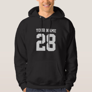 Veste À Capuche Numéro de maillot de football noir personnalisé sw