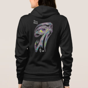 VESTE À CAPUCHE OEIL DU 11H11 HORUS OM ANKH AUM REIKI DE GRAFFITI