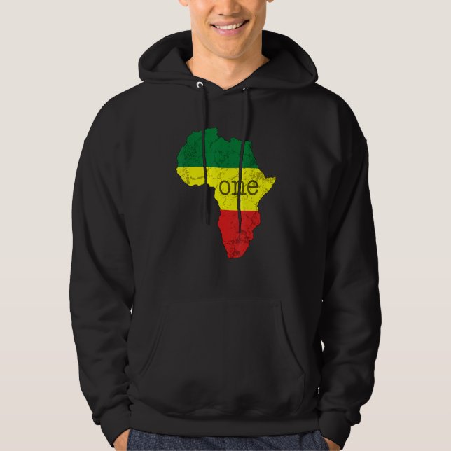 Veste À Capuche One Africa Pan African Pride Map Flag Black Pride (Devant)