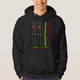 Veste À Capuche One Love USA American Flag Rasta Reggae Mus