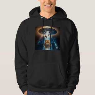 Veste À Capuche Orange Chat UFO Alien Galaxy Chats Space Kitten