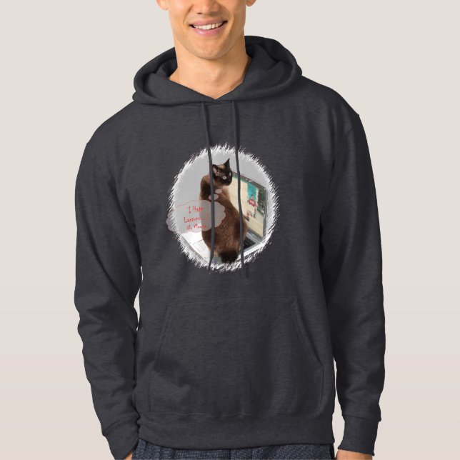Veste À Capuche Ordinateurs portables de haine de chats (Devant)