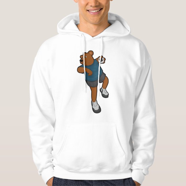 Veste À Capuche Ours à Handball joueur avec Handball (Devant)