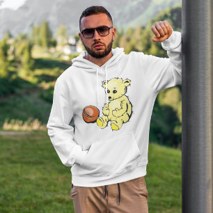 Veste À Capuche Ours Jaune Teddy