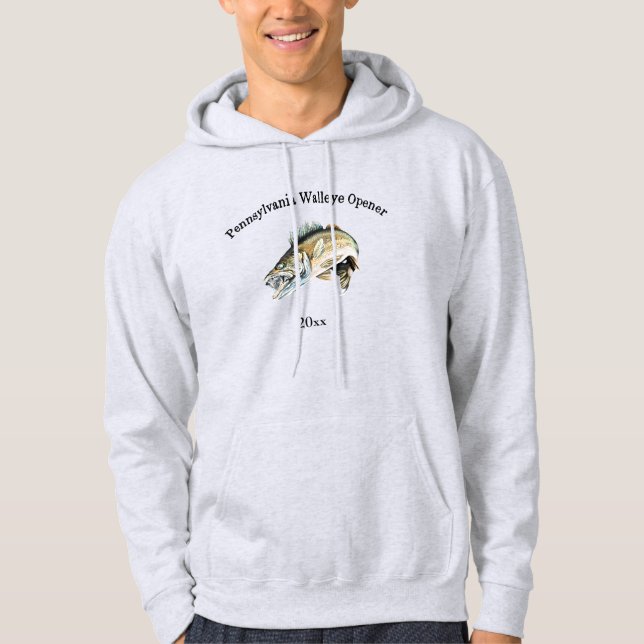 Veste À Capuche Ouvert de pêche commémoratif Pennsylvania Walleye (Devant)