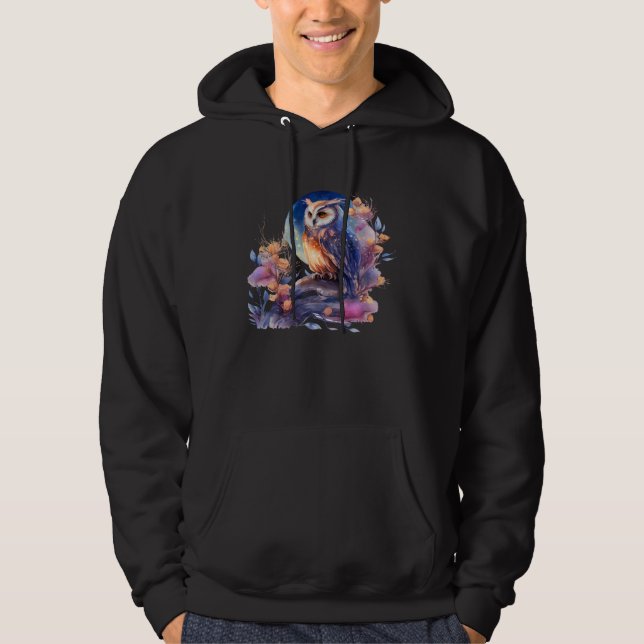 Veste À Capuche Owls Spirit Animal Owl Lovers White Owl Birds Prey (Devant)