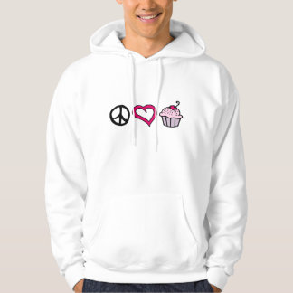 Veste À Capuche Paix, Amour & Cupcakes !