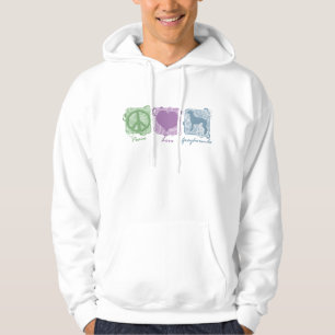 Veste À Capuche Paix, amour, et lévriers en pastel