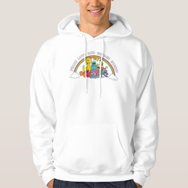 Veste À Capuche Paix, amour et sésame Street (Devant)