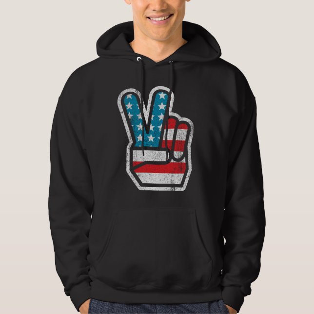 Veste À Capuche Paix pour la chemise de l'Amérique (Devant)