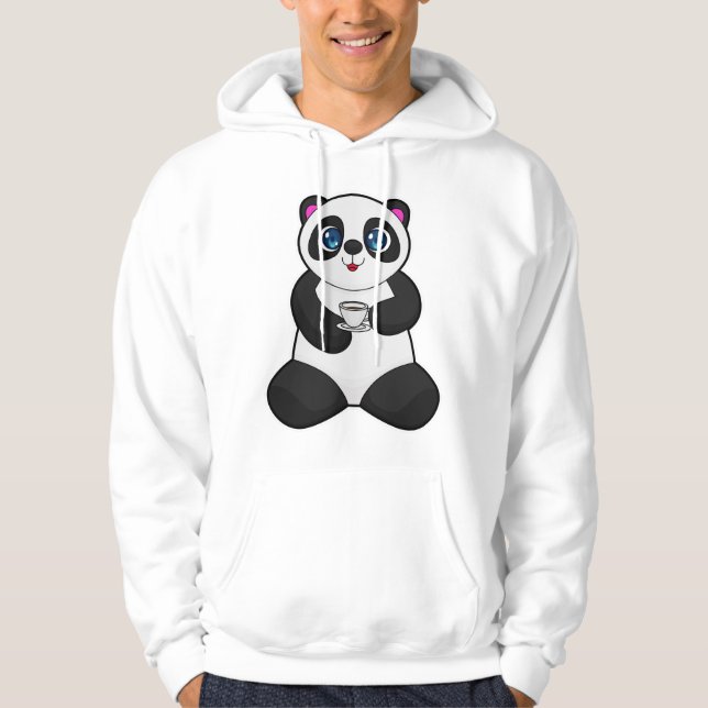 Veste À Capuche Panda avec tasse de café (Devant)
