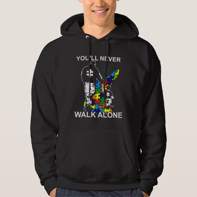 Veste À Capuche Papa Autisme Tu Ne Marcheras Jamais Seul (Devant)