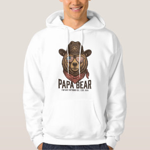 Veste À Capuche Papa Bear Cowboy Bear Patriotique Vintage Vector D
