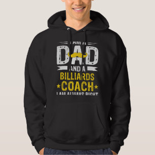 Veste À Capuche Papa Billiards Entraîneur Funny Billiards Entraîne