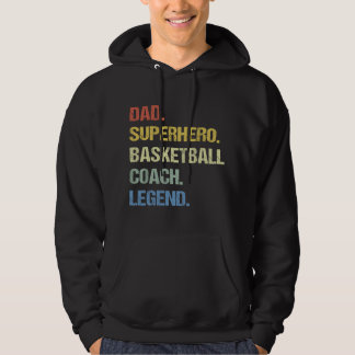 Veste À Capuche Papa entraîneur de basket-ball 