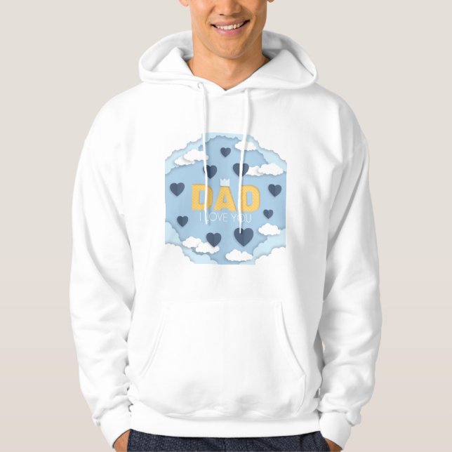 Veste À Capuche Papa, je t'aime, fête des pères cadeau (Devant)
