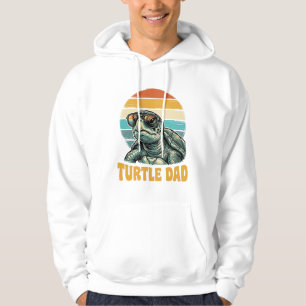 Veste À Capuche Papa Tortue Rétro Coucher de Soleil Vintage Gravur