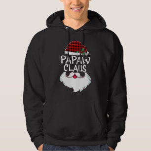 Veste À Capuche Papaw Santa Claus rouge plaid drôle famille Noël