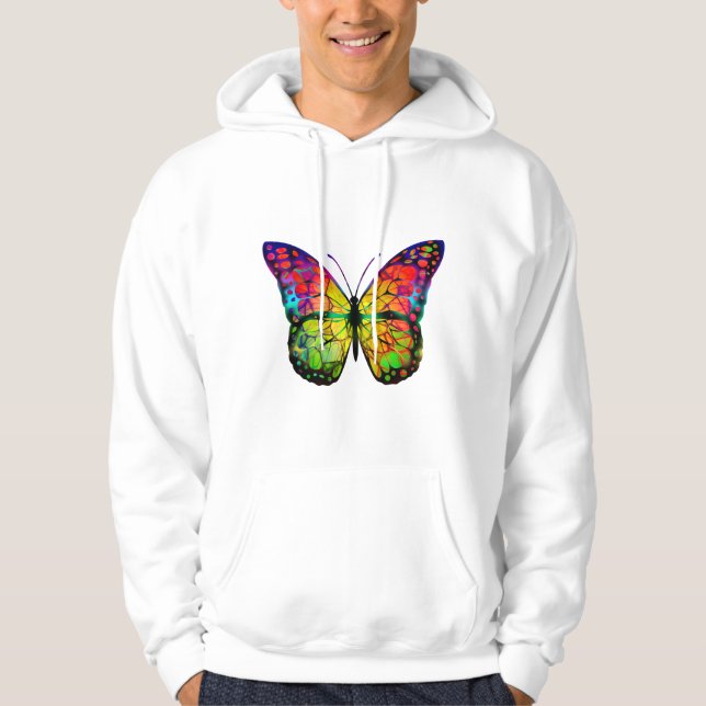 VESTE À CAPUCHE PAPILLON ABSTRAIT (Devant)