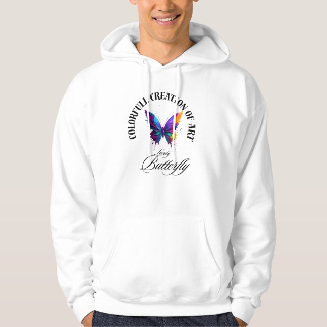 Veste À Capuche Papillon coloré (Devant)