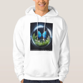 Veste À Capuche Papillon Enchanté dans un Dôme de Verre Futuriste