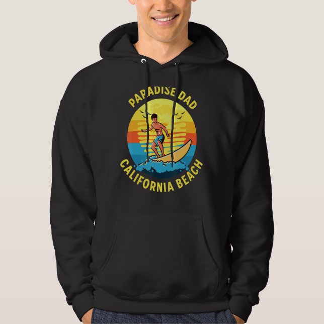 Veste À Capuche Paradise Papa Surf California Beach (Devant)