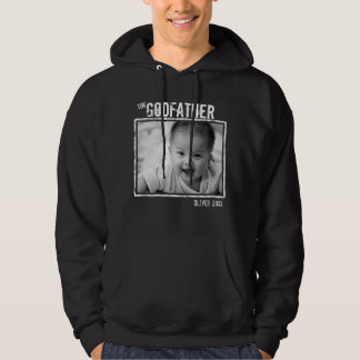 Veste À Capuche Parrain Personnalisé Photo et Nom Noir