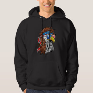 Veste À Capuche Patriotique Bald Eagle Mullet États-Unis Drapeau a