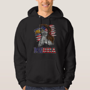 Veste À Capuche Patriotique Bald Eagle Mullet États-Unis Drapeau a
