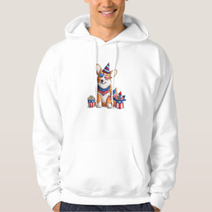 Veste À Capuche Patriotique Welsh Corgi Chien 4 juillet