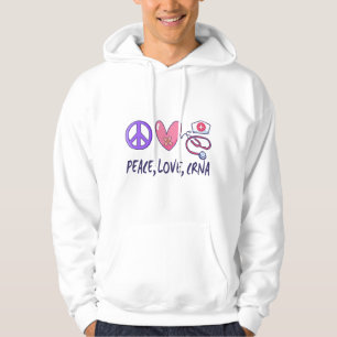 Veste À Capuche Peace Love CRNA Nurse