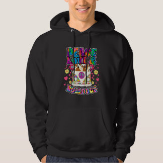 Veste À Capuche Peace Love Et Bulldogs Hippie Beatnik Chien