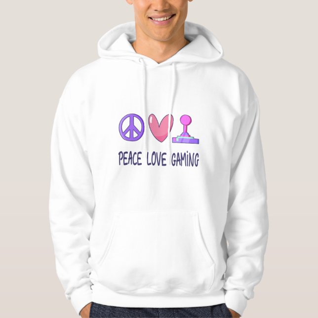 Veste À Capuche Peace Love Gaming (Devant)