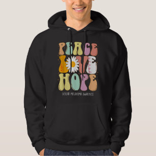 Veste À Capuche Peace Love Hope Ocular Melanoma Awareness Don