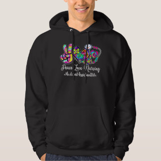 Veste À Capuche Peace Love Infirmière Médicale Assistant Vie Infir