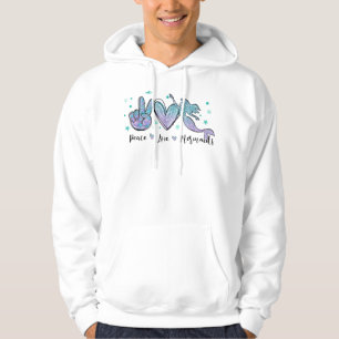 Veste À Capuche Peace Love Mermaids Squad Tie Dye Cute Costume Sum