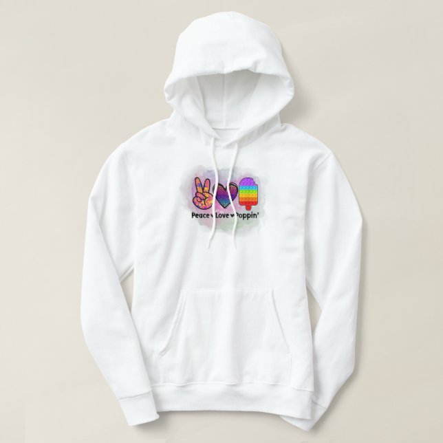 Veste À Capuche Peace Love Poppin' Tie Dye Push Fidget Toy (Design devant)