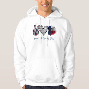 Veste À Capuche Peace Love Texas Drapeau Tournesol