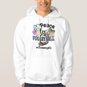 Veste À Capuche Peace Love Volleyball Grammy Life Maman Grand-mère
