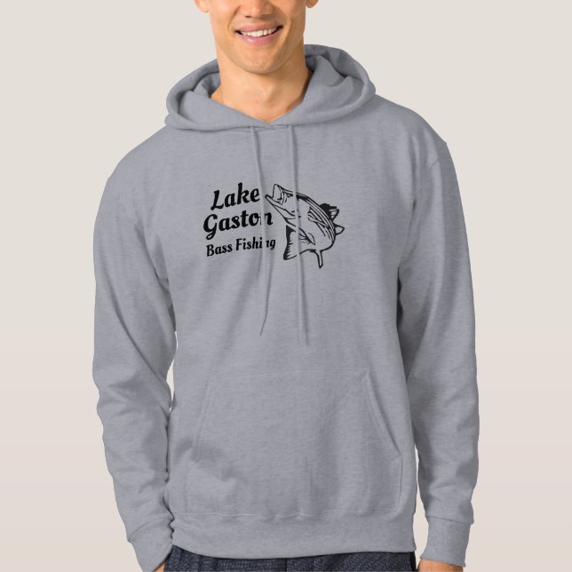 Veste À Capuche Pêche au bar du lac Gaston (Devant)