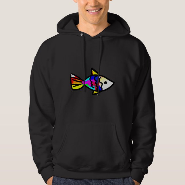 Veste À Capuche Peinture de poisson colorée (Devant)