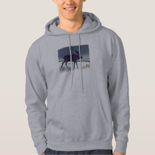Veste À Capuche Peinture d'orignaux époussetée par neige