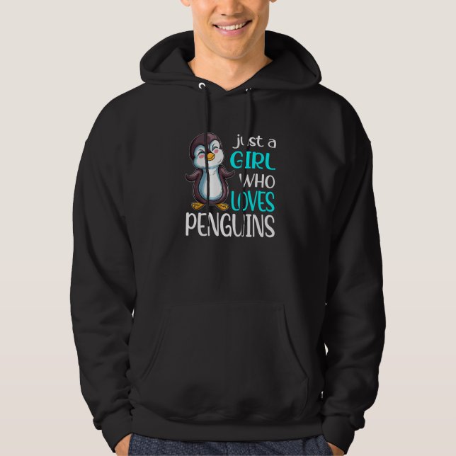 Veste À Capuche Penguin Fan Penguin  Just A Girl Who Loves Penguin (Devant)
