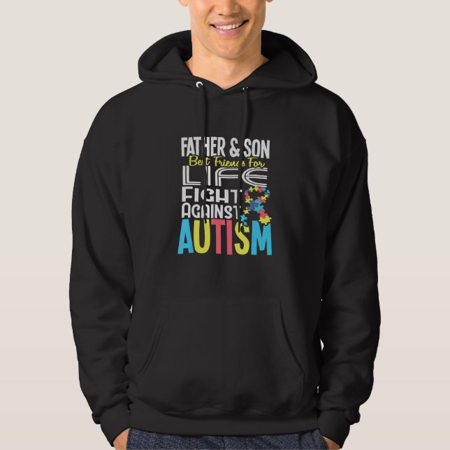 Veste À Capuche Père Et Fils Bff Pour La Vie Contre L'Autisme (Devant)