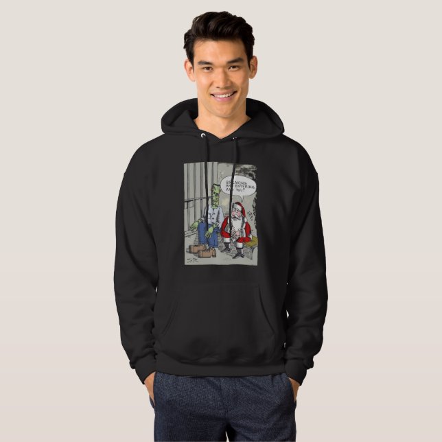 Veste À Capuche père Noël In Jail sweatshirt à capuchon noir (Devant entier)