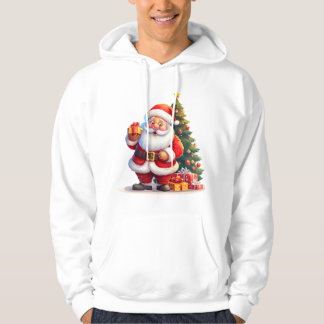 Veste À Capuche Père Noël, sapin de Noël et cadeau