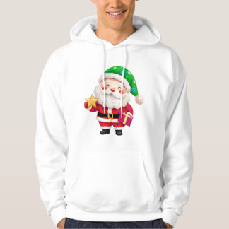 Veste À Capuche Père Noël tenant une étoile et un cadeau