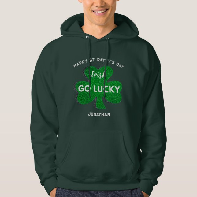 Veste À Capuche Personnaliser Joyeux Sweatshirt du jour de St. Pat (Devant)