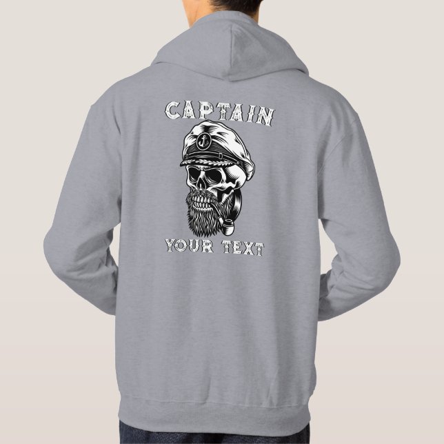 Veste À Capuche Personnaliser Limité de la mer Capitaine Crâne Fum (Dos)